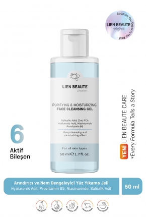 Arndc ve Nem Dengeleyici Yz Ykama Jeli Hyaluronik asit Niasinamide Salisilik Asit Biberiye